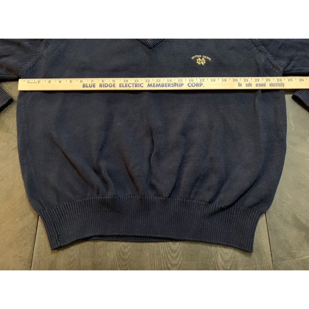 Vtg La Mode University Of Notre Dame Fighting Irish Champion V-Neck Sweater L - Picture 8 of 10
